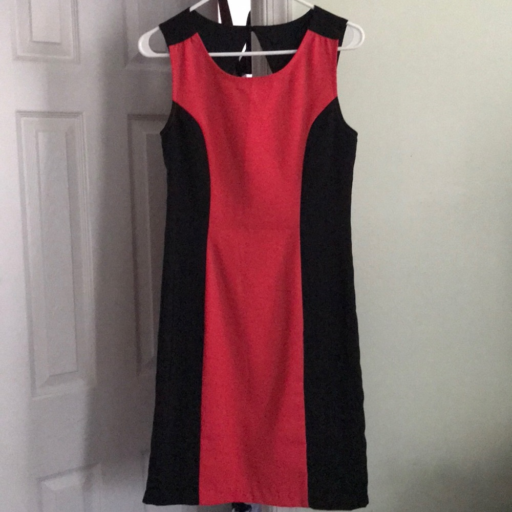 Red and black dress